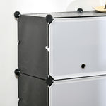 Shoe Cabinet Storage Box 12 Cubes DIY Plastic Steel Black+White