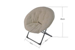 Folding Saucer Moon Chair Portable Soft Sheep's Wool Beige