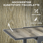 Garden Table Extendable Patio Balcony Aluminum, Beige/Grey