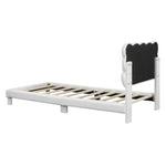Upholstered Bed 90x200cm Triple Adjustable Headboard - White