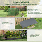 Raised Garden Bed, Steel, Bird Netting, 230x110x110cm, Dark Grey
