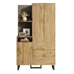 Compact Wardrobe, Hallway Upholstered Panels Shoe Cupboard, 110x186x38 cm