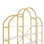 Cloud Shape Display Shelf 170x190cm 5-Tier Storage Steel Tube MDF Gold + White