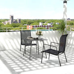Garden Table 80x80x74cm Weatherproof 4 Person Steel, Grey