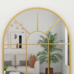 Wall Mirror, Window Mirror, Decorative Hanging, Gold Metal