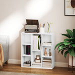 Bookcase, 8-Tier Standing Storage Shelf, White