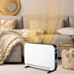 Heater Fan Electric, 2180W 3 Warm Levels 24-Hour Timer, Steel White