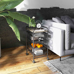 Kitchen Cart, 4 Baskets Storage Rack on Wheels, Steel Black