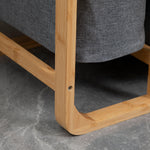 Laundry Basket, Platform Laundry Collector with 3 Removable Bags, Grey+Natural Bamboo