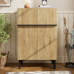 Shoe Cabinet Double Doors Adjustable Shelves - Modern 95x60x34.5cm
