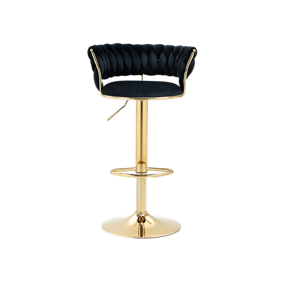 Velvet Swivel Bar Stool Set, Adjustable Height with Handcrafted Backrest