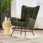 Rocking Chair Modern High Back Armrests - Green