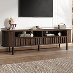 TV Cabinet Lowboard 160cm 2 Cabinets 2 Drawers for 65-inch TV Walnut