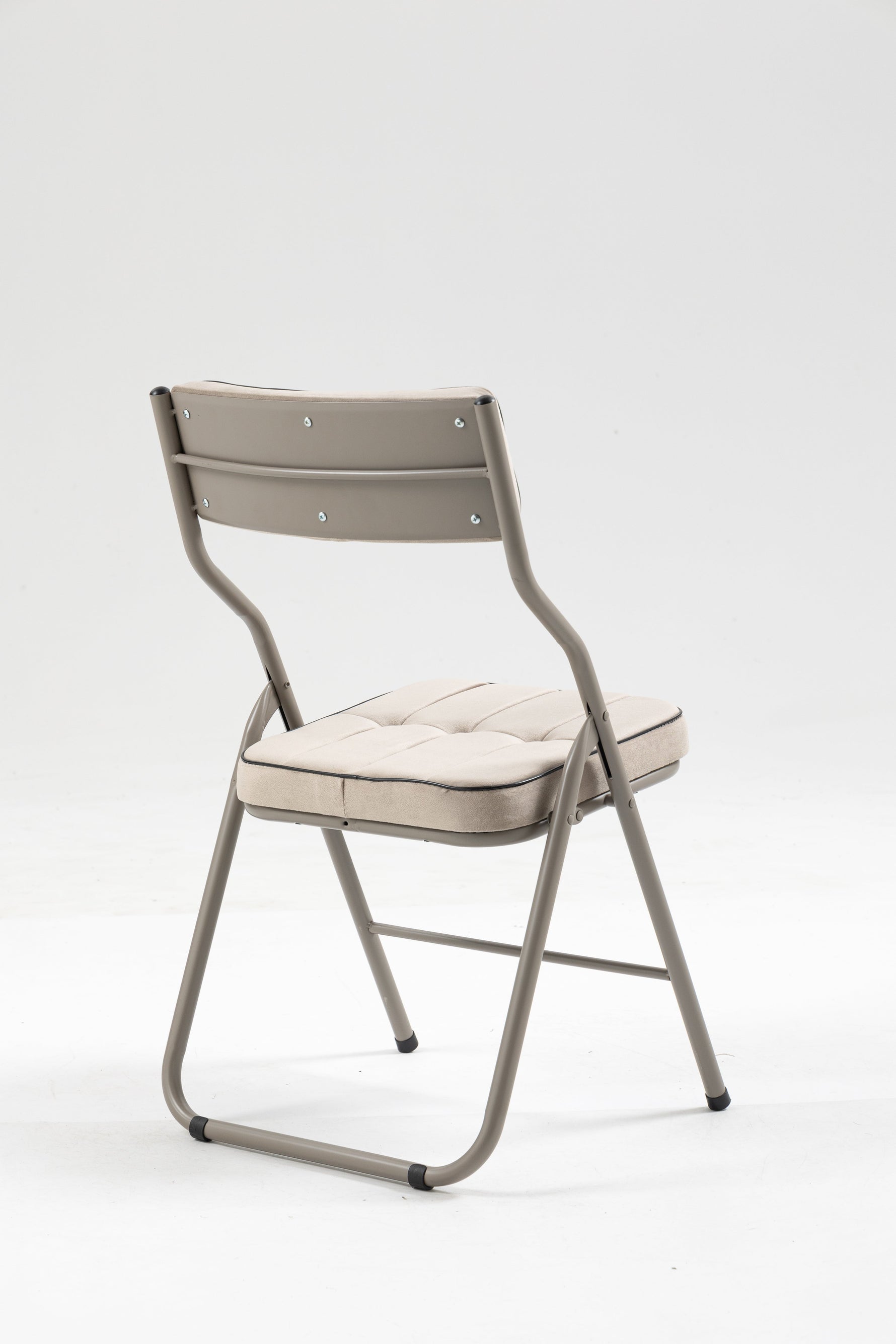 Padded Folding Chairs 2 Pack, Portable and Assembled with Cushion, Khaki