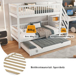 Bunk Bed Trundle Ladder Safety Rails 90x200/190cm, Pine+MDF White