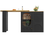 Bar Table 360° Rotating Counter with Storage, White/Black
