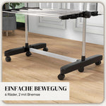 Clothes Airer, 5 Tiers Foldable, One-Click System, Black + Silver