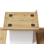 Telescopic Dining Table with Extendable Design and Wine Rack, White