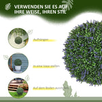 Artificial Lavender, 42 cm Ball Shape, Set of 2, Purple + Green