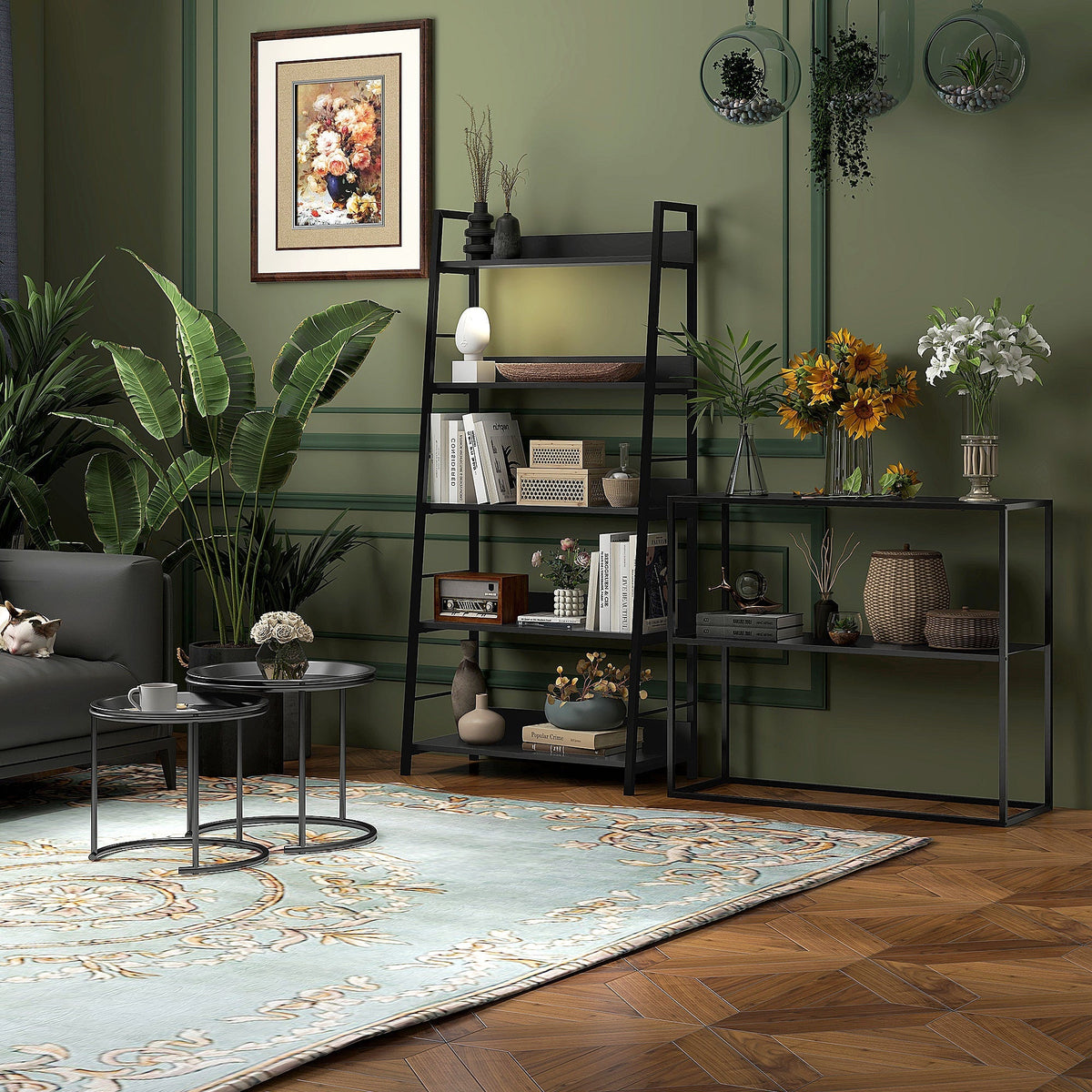 Coffee Tables, Round Stackable, Steel, Black