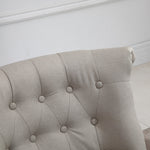 Relaxing Chair, Upholstered Vintage, Linen Beige Black