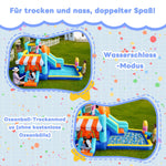 Children's Bouncy Castle Multifunctional Outdoor Water Park + Trampoline, Slide, 450W Blower