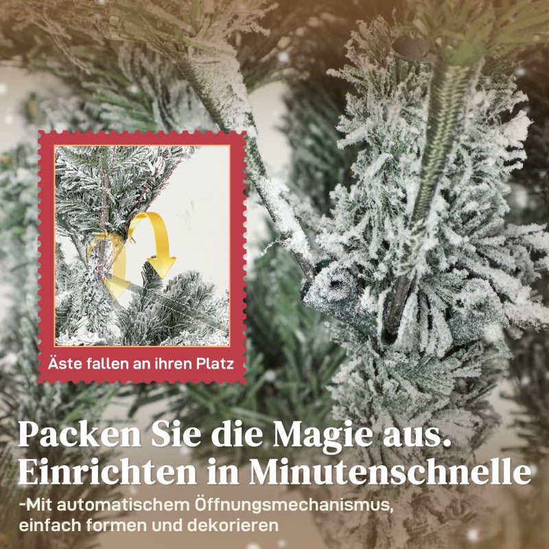 Artificial Christmas Tree 150cm 1162 Branches Snow, Green & White