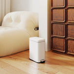 Trash Can 5L Pedal Bin with Inner Bucket, Metal, White