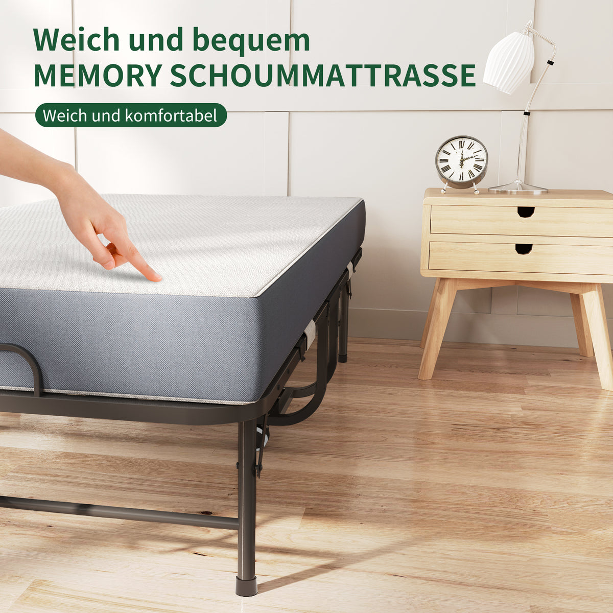 Children's Bed with Safety Rails for Ages 3-8, MDF, White