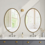 Iron Art Oval Retro Mirror, Wall Hanging, Gold