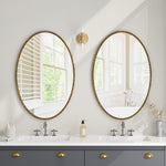 Iron Art Oval Retro Mirror, Antique Wall Hanging, Gold