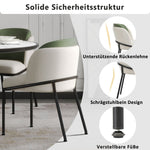 2 Modern Chairs Angled Legs Adjustable Feet - Beige/Green