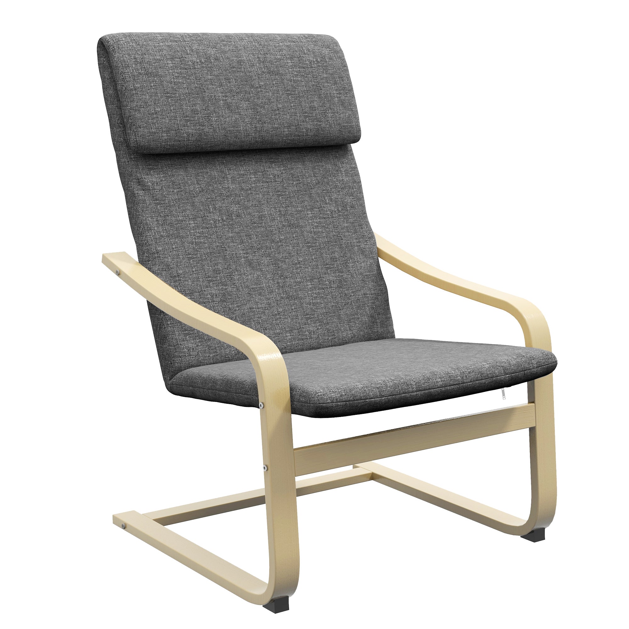 Recliner Chair, Rocking Dining with Headrest, Dark Grey Linen Look