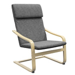 Recliner Chair, Rocking Dining with Headrest, Dark Grey Linen Look