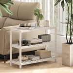 3-Tier Shoe Rack, Bamboo Storage Shelf, White