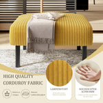 Corduroy Stool - Metal Frame, Super Soft Velour - Premium