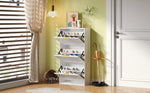 Narrow Shoe Cabinet 3 Doors 60x24x114cm - White