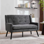 2-Piece Accent Armchair Set with High-Density Foam and Solid Wood Legs, Durable Fabric