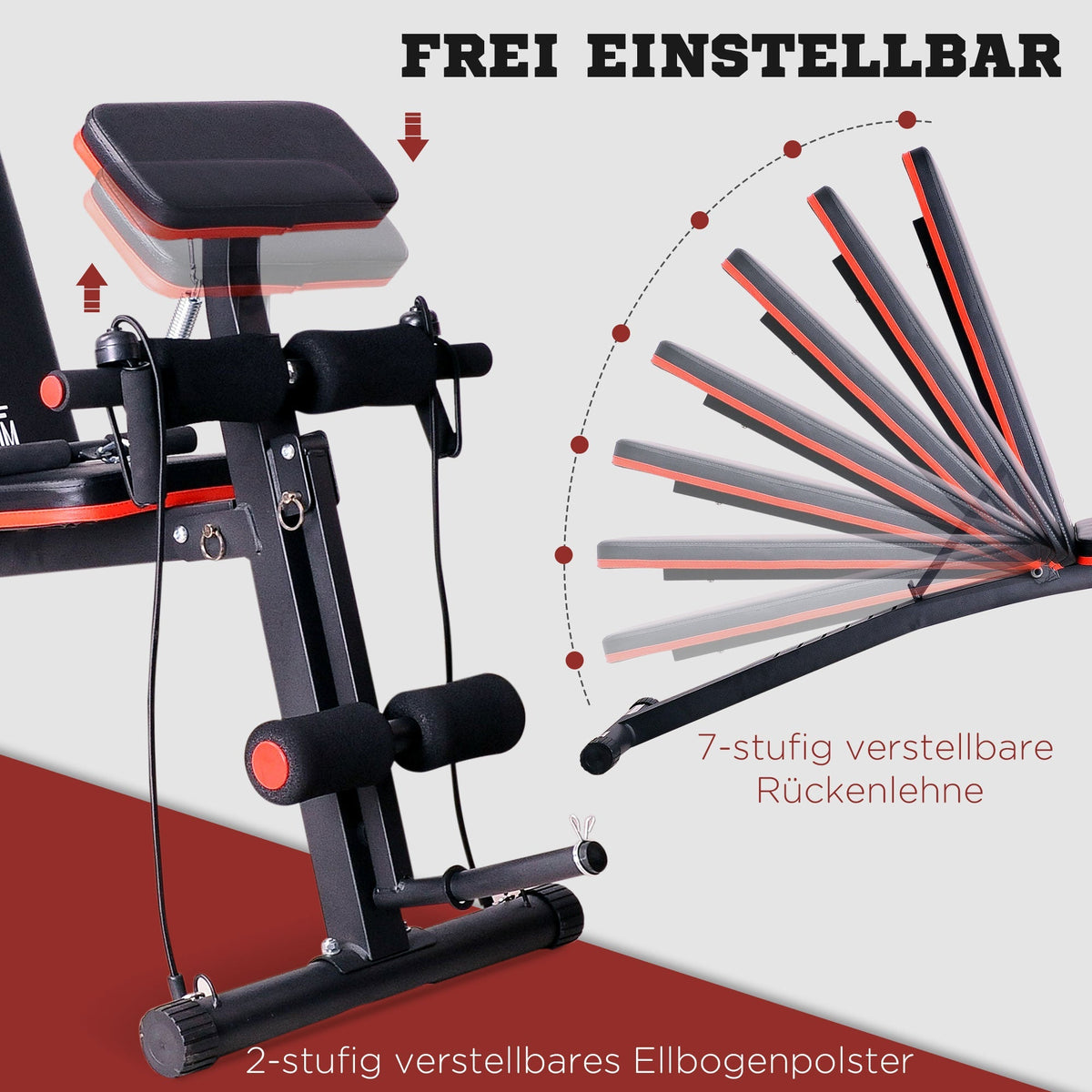 Multifunctional Weight Bench, Multi-Gym Spring Booster, 120kg, Black