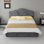Modern Soft Bed 140x200cm with Mattress & Storage - Gray