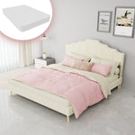 Modern Minimalist Soft Bed with 160x200cm Mattress, Beige