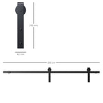 Sliding Door System, Complete Set with Track & Screws, Carbon Steel Black