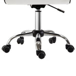 Office Chair, Ergonomic Height-Adjustable Swivel Chair, Faux Leather, White