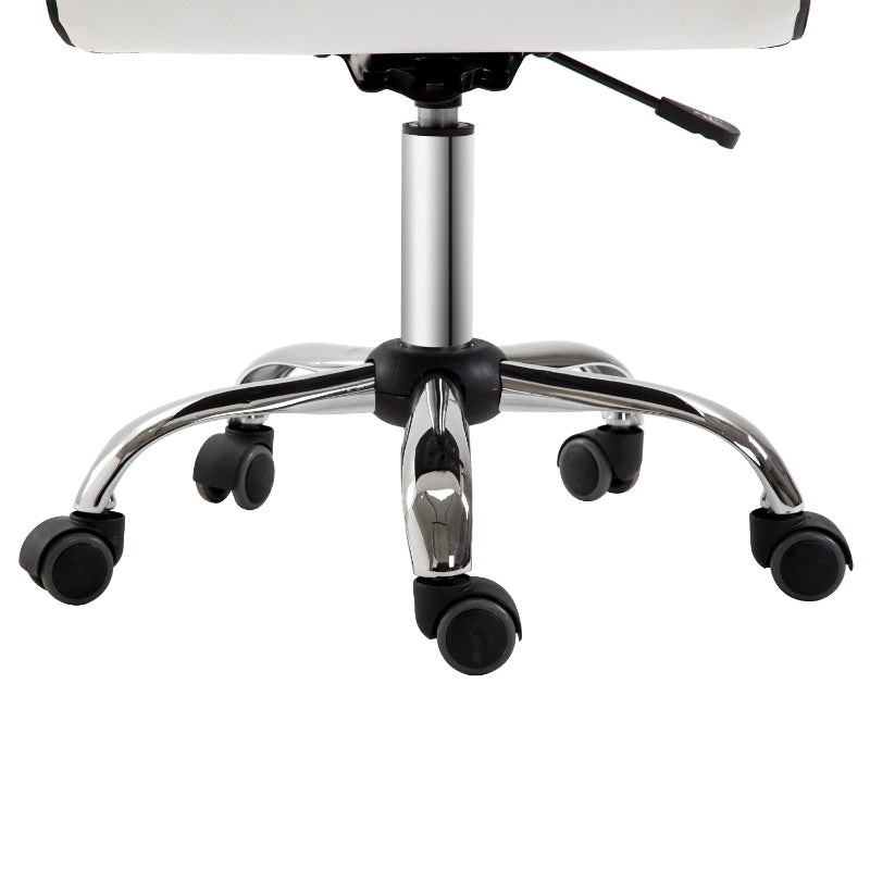 Office Chair, Ergonomic Height-Adjustable Swivel Chair, Faux Leather, White