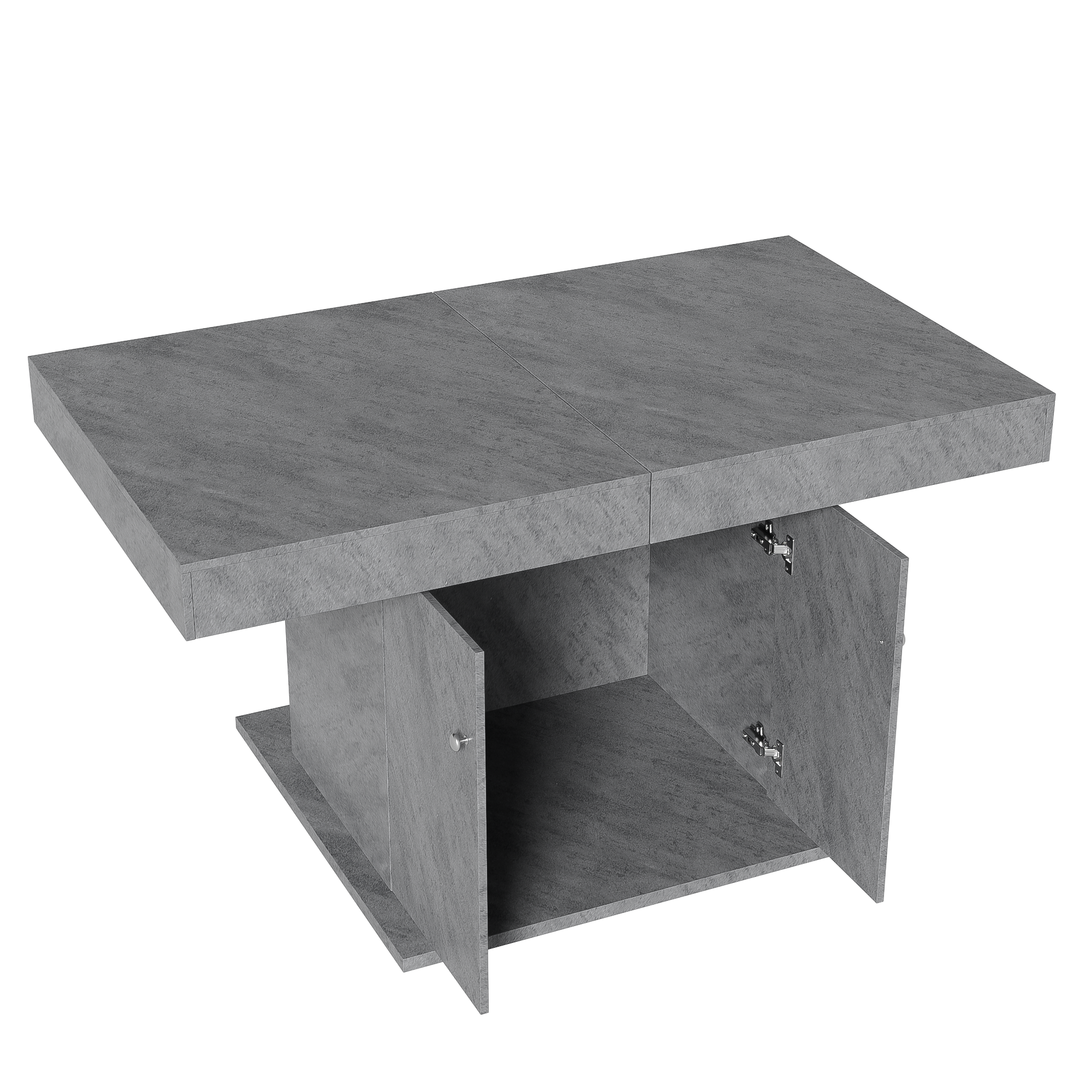 Grey Extendable Multifunctional Dining Table with Storage