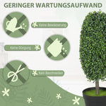 Artificial Plants, UV-resistant Trees with Pots, Plastic, Cement, Green
