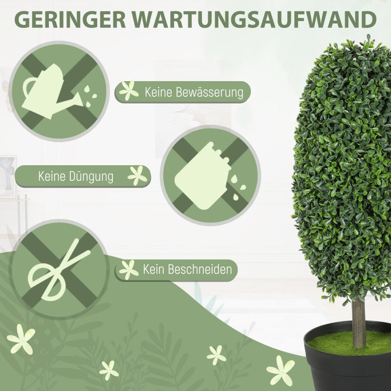 Artificial Plants, UV-resistant Trees with Pots, Plastic, Cement, Green