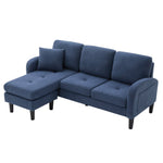 L-shaped Corner Sofa with Chaise Longue, 3-Seater Modular Design, Corduroy Fabric