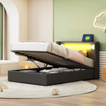 Children's Bed 90x200 with LED, Bluetooth & USB, PU Leather