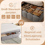 Upholstered Bed 140x200cm Hydraulic Storage LED Headboard USB/Type-C Velvet Grey